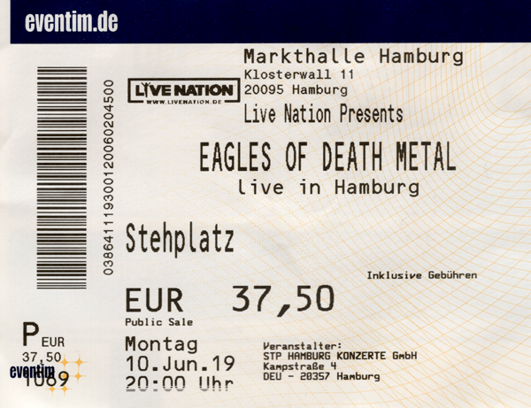 Eagles of Death Metal, Hamburg 2019.