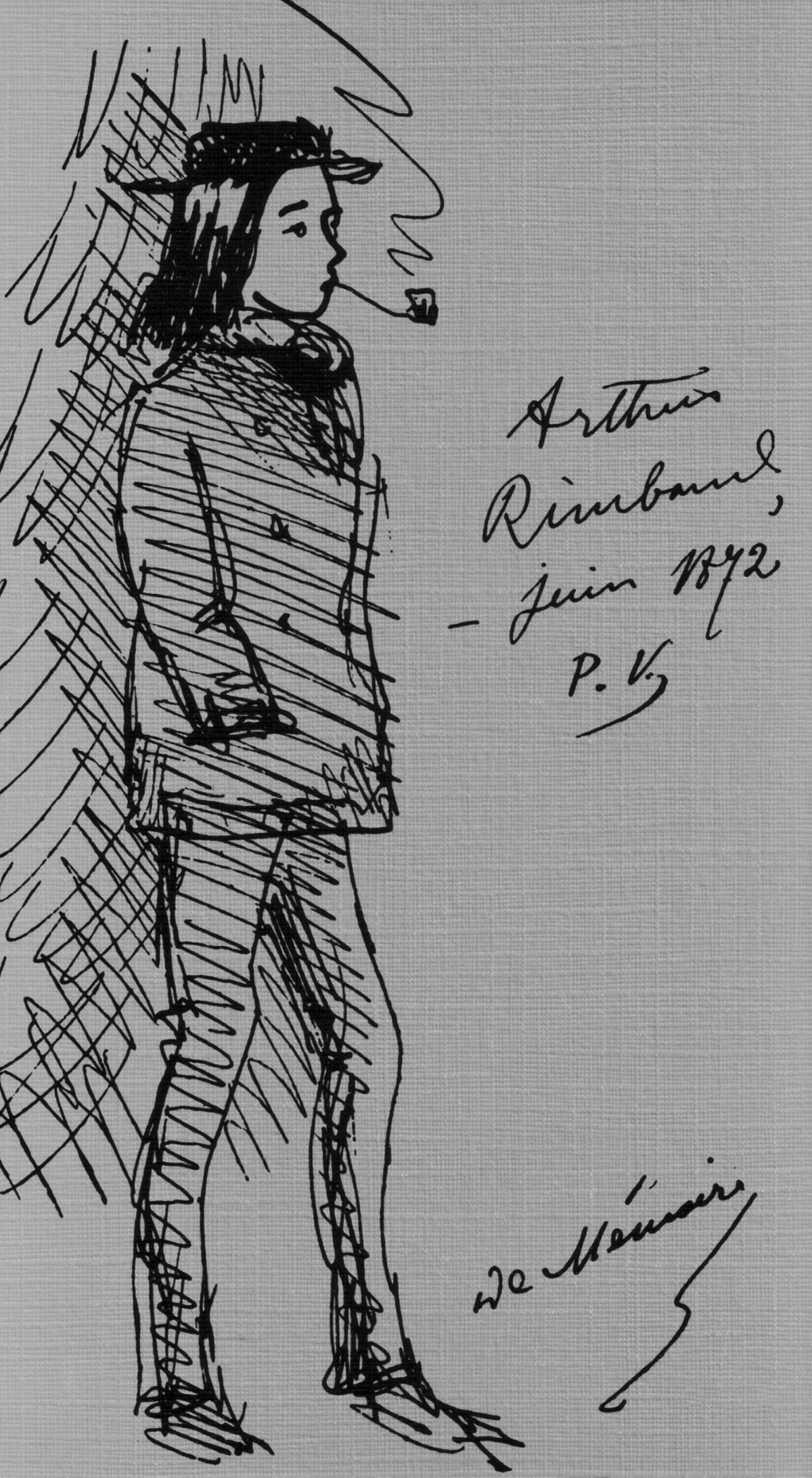 Arthur Rimbaud, Zeichnung von Paul Verlaine.