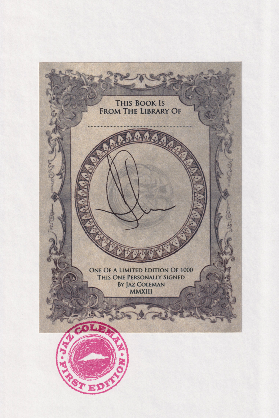 Jaz Coleman, Letters from Cythera.