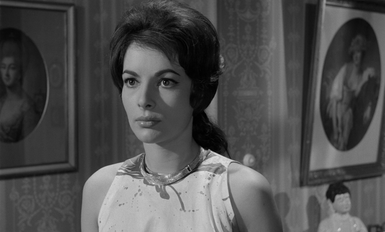 Karin Dor in "Der Fälscher von London", 1961.