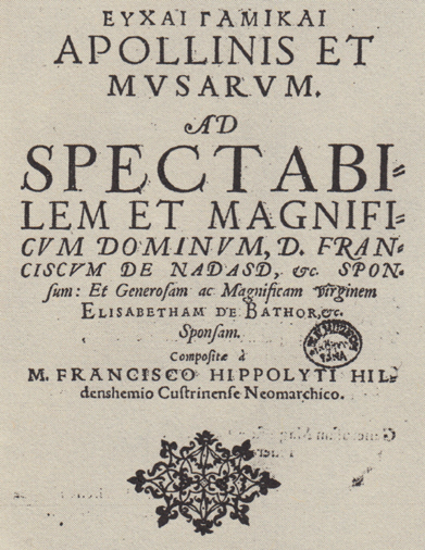 Hochzeitszeitung der Elisabeth Bathory.