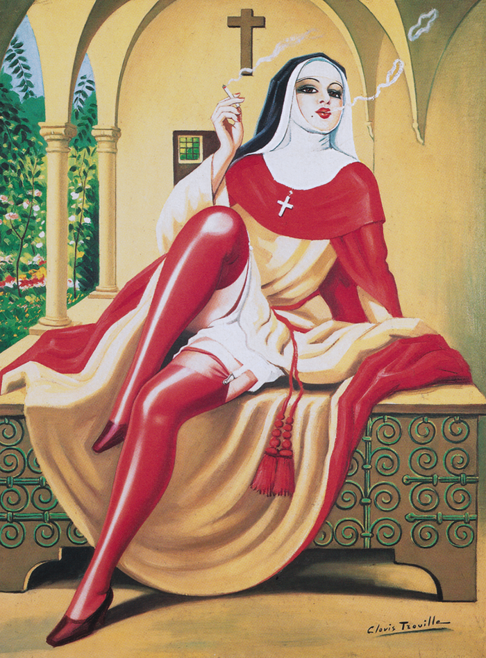 Eggsackt. Briefwechsel aus der Reihe "Vorweihnacht" mit Christian Erdmann und Mlle. Catherine. Bild: Clovis Trouille, Religieuse italienne.