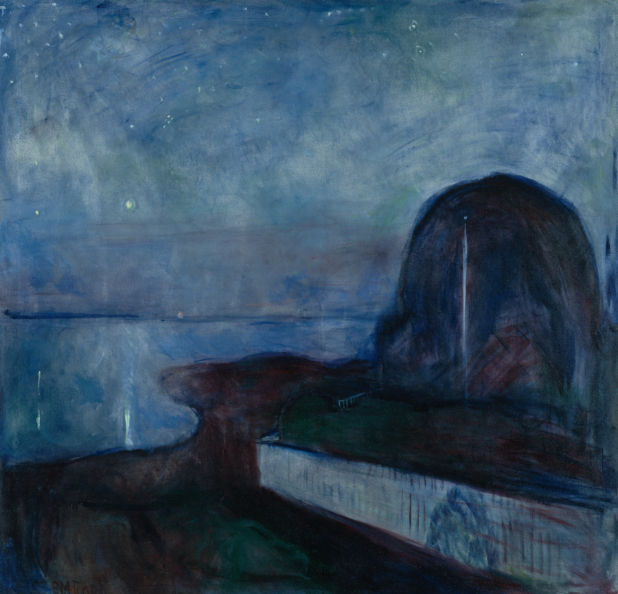 Die Zusammenhänge sind unendlich, Text von Christian Erdmann. Bild: Edvard Munch, Starry Night, 1893.