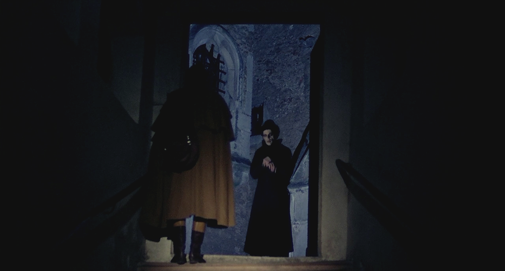 Bruno Ganz, Klaus Kinski auf Burg Pernstejn in "Nosferatu - Phantom der Nacht" von Werner Herzog, 1979.