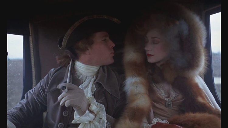 Ryan O'Neal, Marisa Berenson in "Barry Lyndon", Regie Stanley Kubrick.