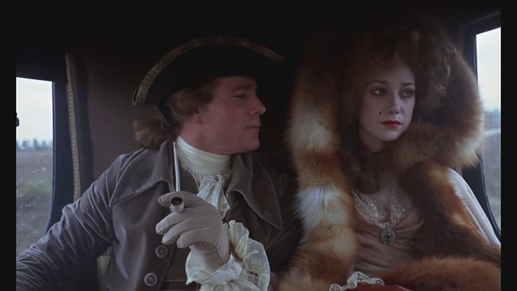 Ryan O'Neal, Marisa Berenson in "Barry Lyndon", Regie Stanley Kubrick.