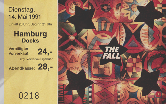 The Fall Concert Ticket Hamburg 1991.