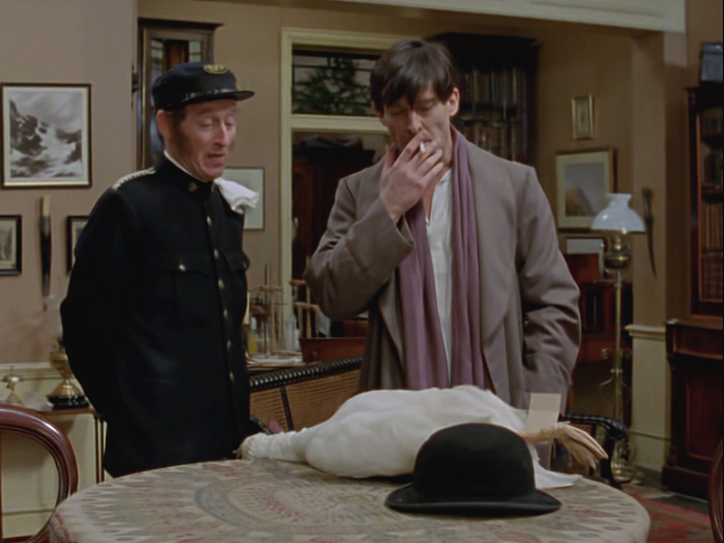 Sherlock Holmes: Jeremy Brett in "The Blue Carbuncle".