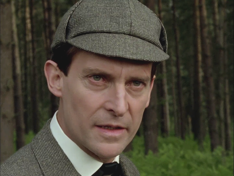 Sherlock Holmes: Jeremy Brett in "The Solitary Cyclist".