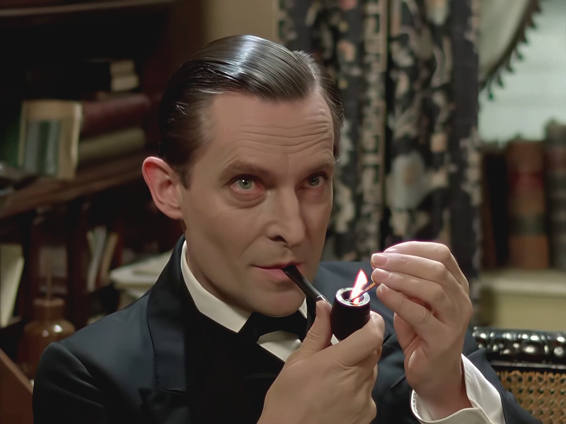 Sherlock Holmes: Jeremy Brett in "The Greek Interpreter".