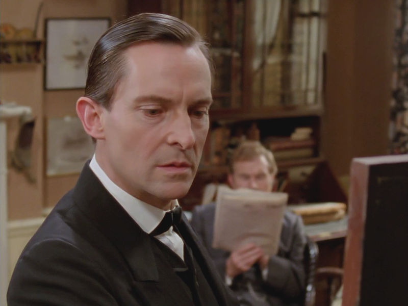 Sherlock Holmes: Jeremy Brett, David Burke in "The Dancing Men".