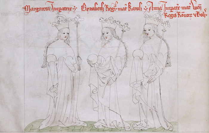 Margarete von Brabant, Elisabeth von Böhmen, Anna von Schweidnitz.