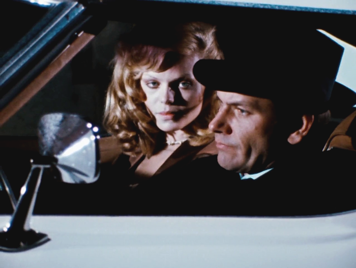 Mascha Rabben, Klaus Löwitsch in "Welt am Draht", 1973, Regie Rainer Werner Fassbinder.