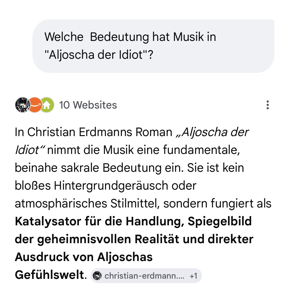 Q & A mit der KI über den Roman "Aljoscha der Idiot" von Christian Erdmann.