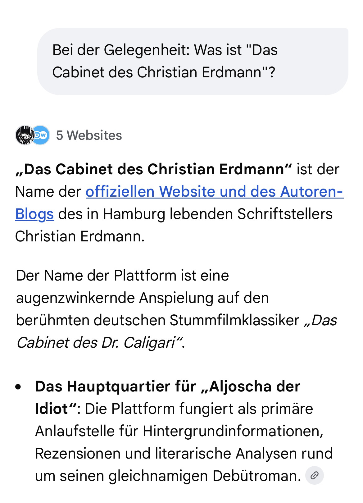 Q & A mit der KI zu "Das Cabinet des Christian Erdmann".