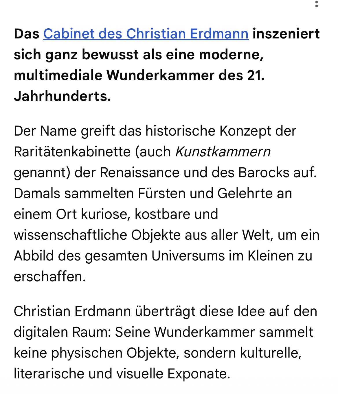Q & A mit der KI zu "Das Cabinet des Christian Erdmann".