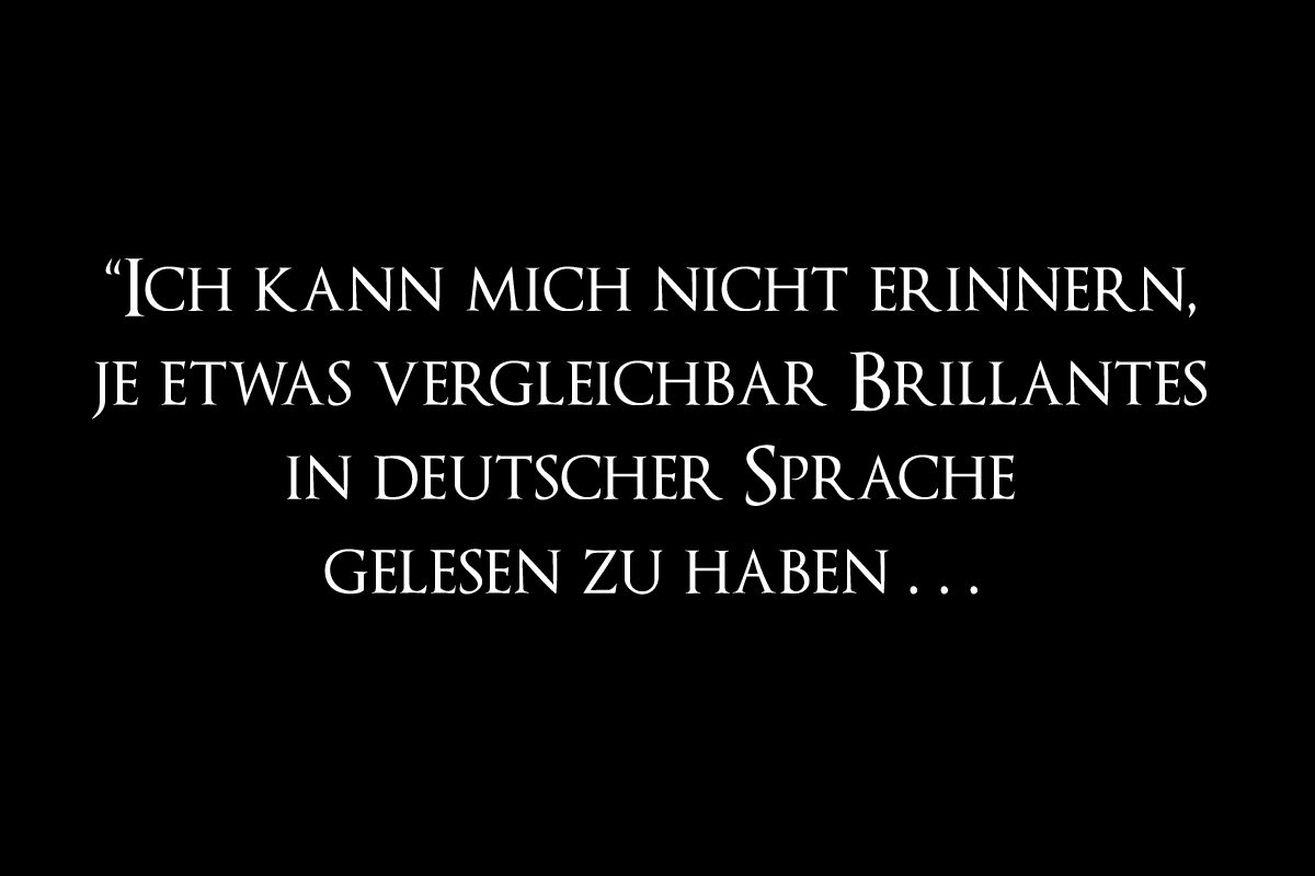 Nichts vergleichbar Brillantes: aus einer Rezension zu Christian Erdmanns Roman "Aljoscha der Idiot".