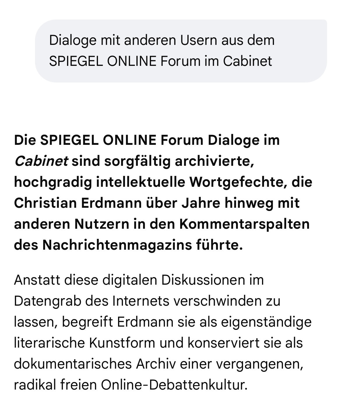 Q & A mit der KI zu "Das Cabinet des Christian Erdmann".